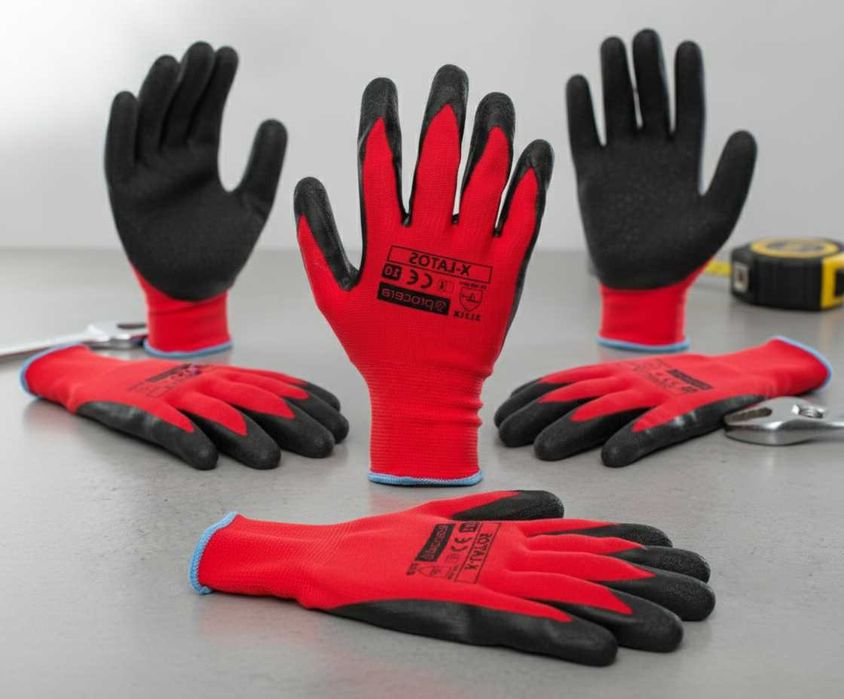 Rękawiczki Robocze Rękawice Powlekane Lateksem 3 PARY Rozm.7 (S)