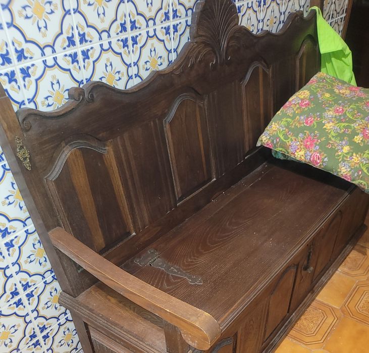 banco arca Madeira vintage rústico