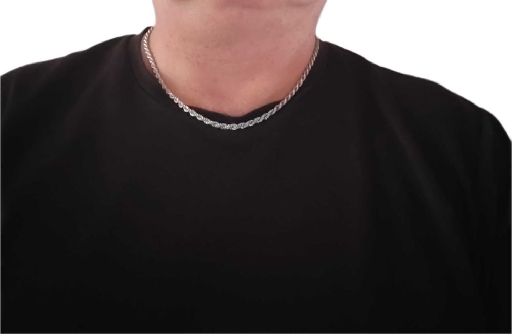 Naszyjnik skrętka 50 cm – stal szlachetna, elegancki + pudełko