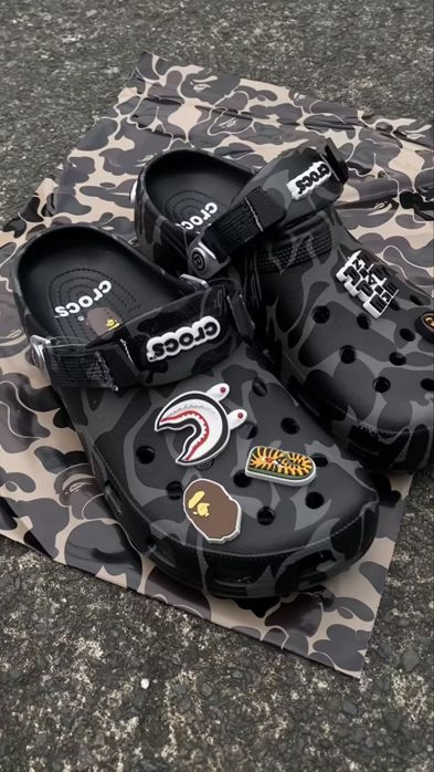 Crocs Bape | Крокси | Чорні