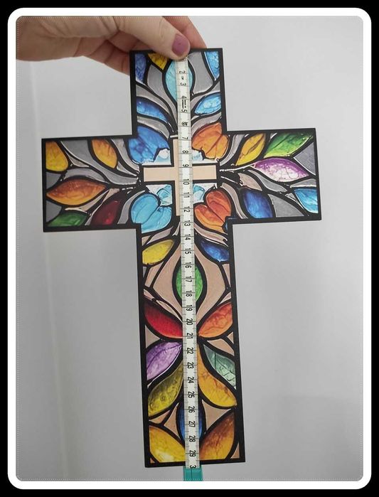 Drewniana dekoracja ścienna ozdoba religijna KRZYŻ