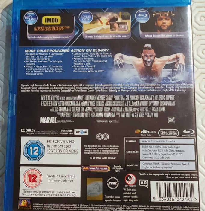 Blu-ray Wolverine,Batman,Planeta dos Macacos