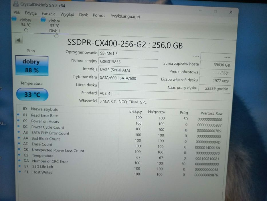 Dysk SSD goodram 256