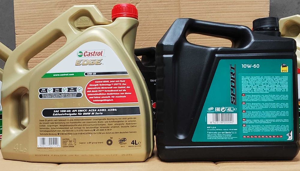 Oleo Castrol Edge 10w60 / Óleo Agip Racing Eni Sport 10w60 / Repsol
