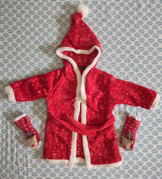 Szlafrok polarowy świateczny Mikołajki 74