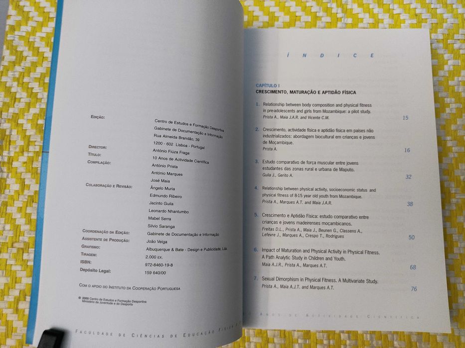10 anos de actividade ciêntífica - A Prista - A Marques - José Maia