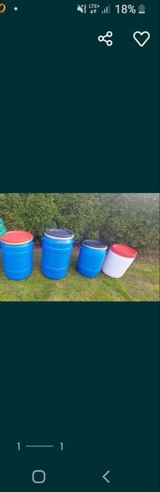 Sprzedam beczki plastikowe różne pojemnosci