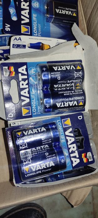Батарейка Крона varta Longlife power alkaline  9В,  LR20, LR14, AAA,AA
