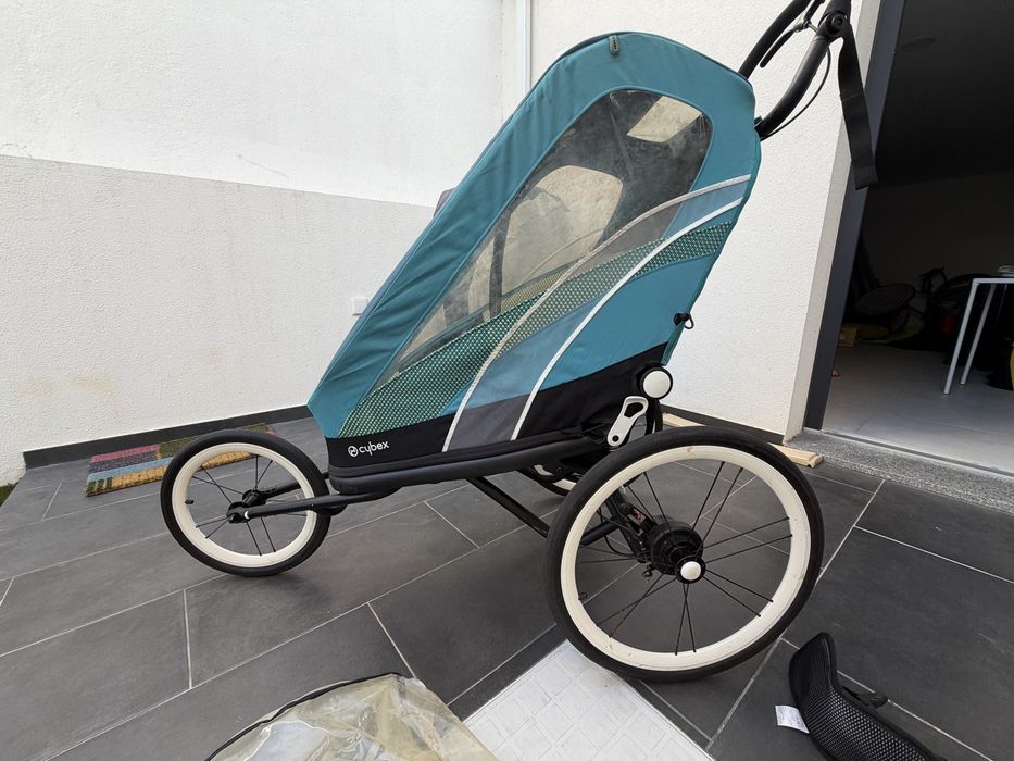 Cybex Zeno Multisport - atrelado bicicleta + kit corrida + capa de chuva