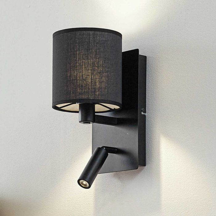 Kinkiet czarny lampa ścienna Lindby Aiden - NOWY