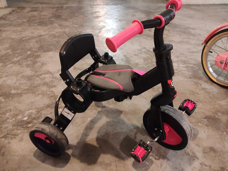 Triciclo 4 em 1 cor de rosa