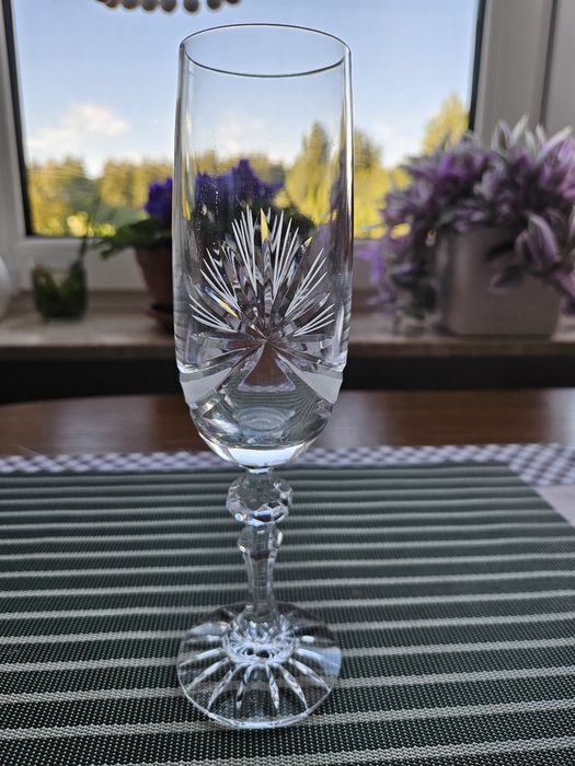 Komplet 6 kieliszków do szampana z kryształu