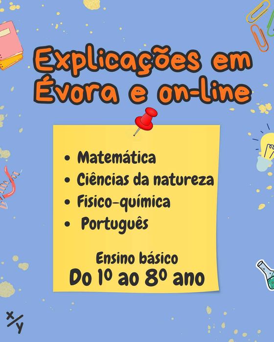 Explicações– 1.º ao 8.º ano + Secundário