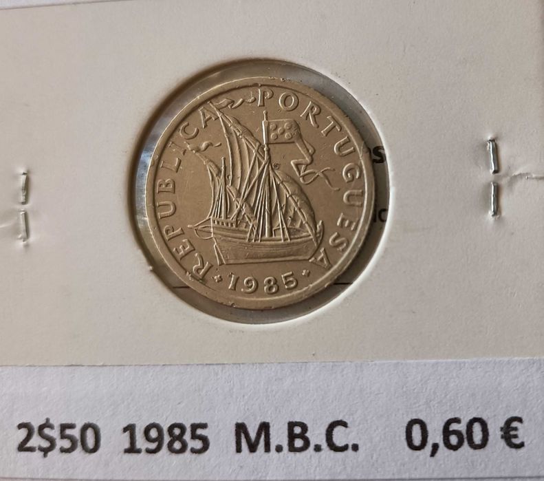 9 Moedas Portuguesas de 2,50 escudos da 2ª República ( Níquel )