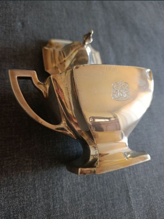 Cukiernica 1920 r. SREBRO Art Deco 275 gr. Ag 925