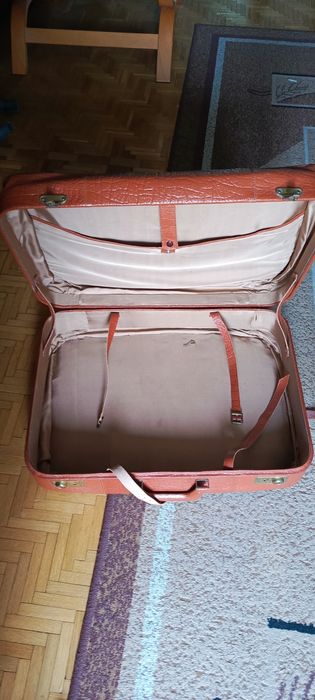 Walizka skórzana skóra PRL