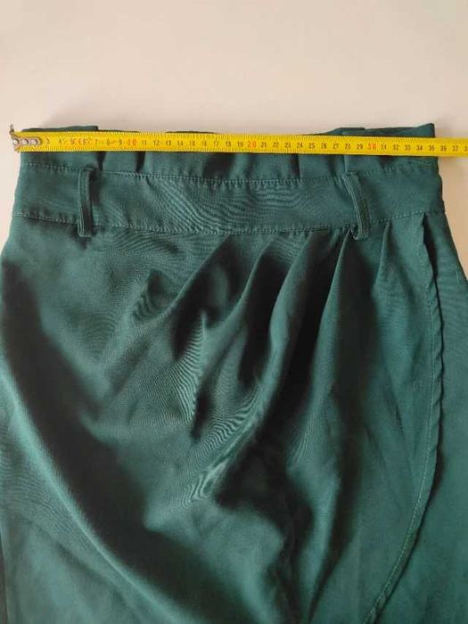 Mini Saia Verde Garrafa de Cintura Alta com Drapeado S (36)