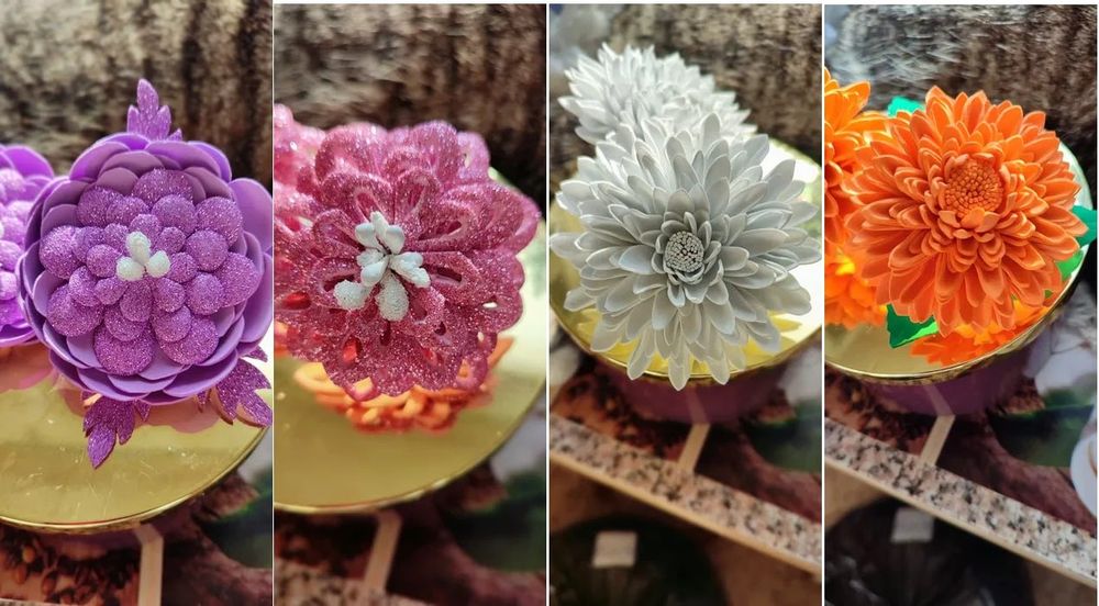 Цветы для волос на резинке из фоамирана