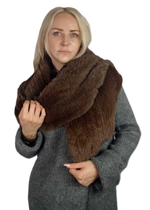 Szal - Etola futro królika Rex. Kolor Biały lub Brąz