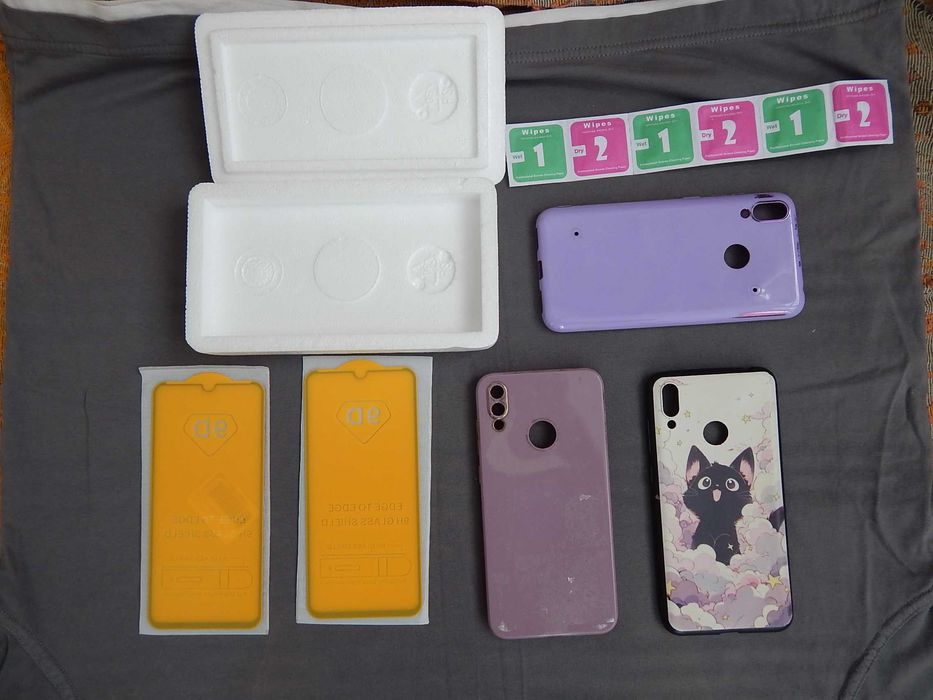 Huawei Y7 2019 защитные стекла и чехлы стекло на Huawei Y7 2019