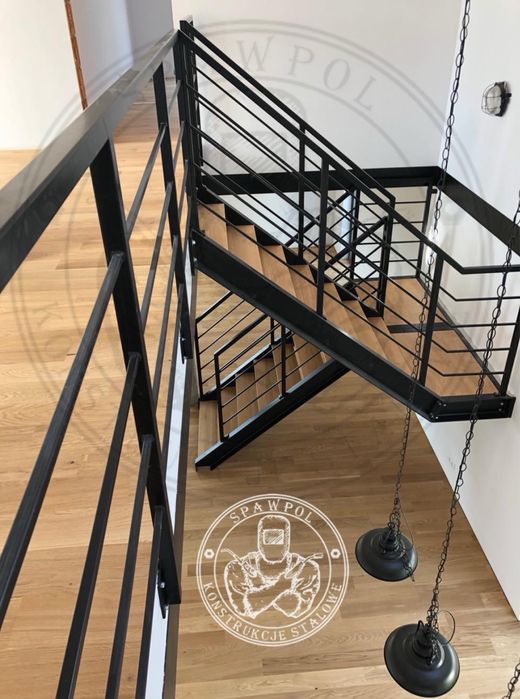 Schody stalowe loftowe na wymiar + balustrady | producent