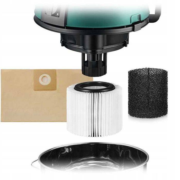 ODKURZACZ przemysłowy mocny 3300W na mokro sucho popiół gips otrząsacz