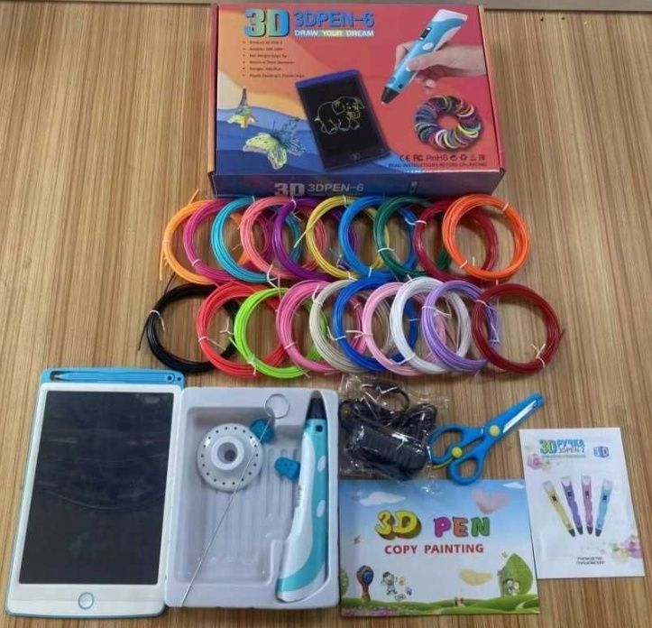 Набор ручка 3Dpen + планшет для рисования пластик 100м  3д ручка