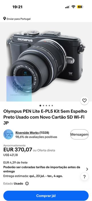 Olympus Pen E-PL5, profissional 3/4, flash externo, 2 objectivas uma normal e outra zoom