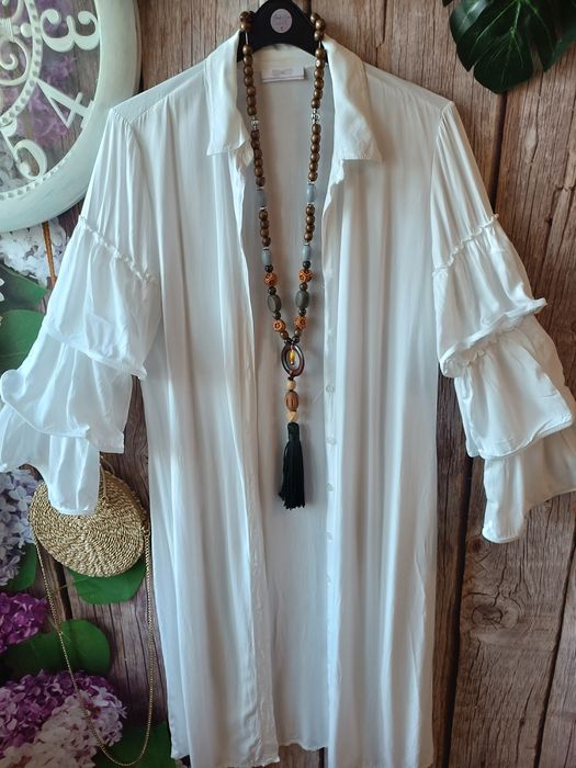 Пляжна  біла туніка . Р 46 . Італія