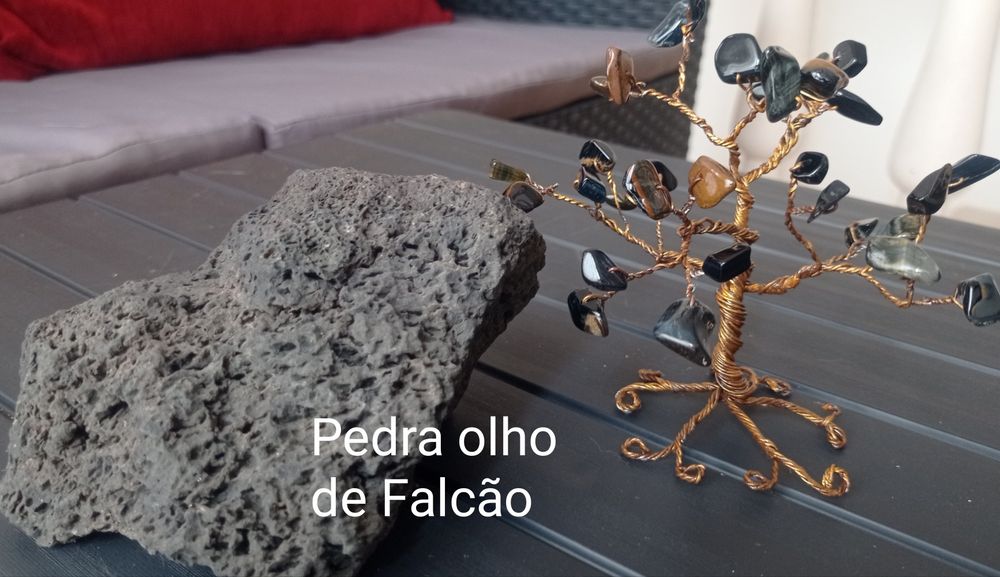 Árvore da vida em pedra natural olho de falcão