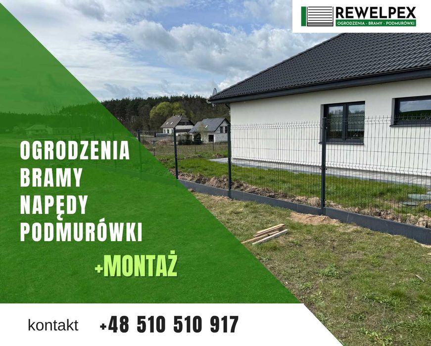 Płoty Ogrodzenia Dowóz, Ogrodzenie panelowe 3D, podmurówka