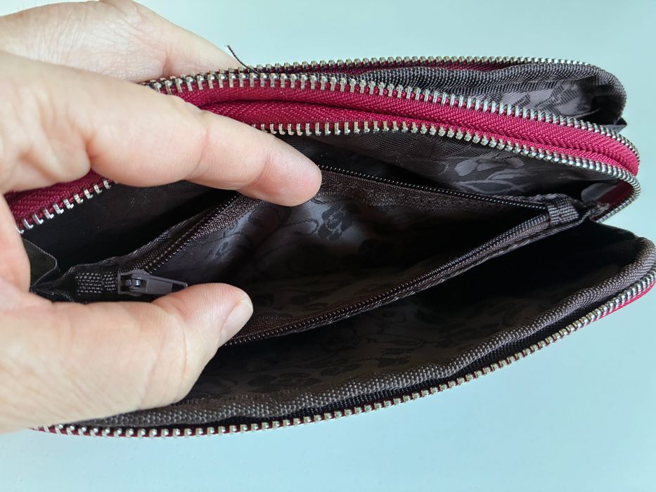 Portfel, mini torebka, czerwona