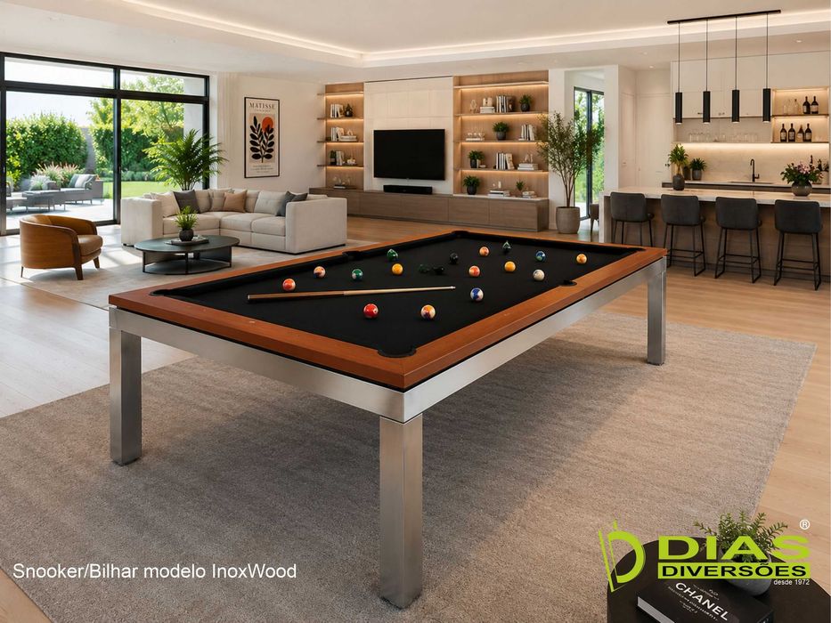 Snooker/Bilhar modelo "InoxWood" - Novos - (da fábrica para sua casa)