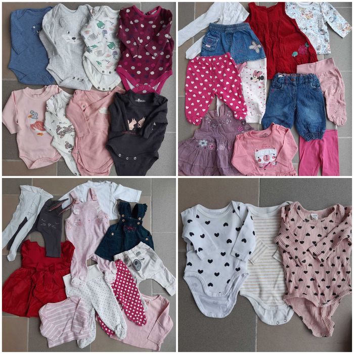 Ubranka dla dziewczynki 0-6m 62 i 68cm