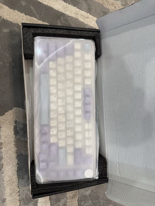 Ajazz AK820 Max !ГАРАНТІЯ! магнітна біло фіолетова клавіатура RGB нова ТОП