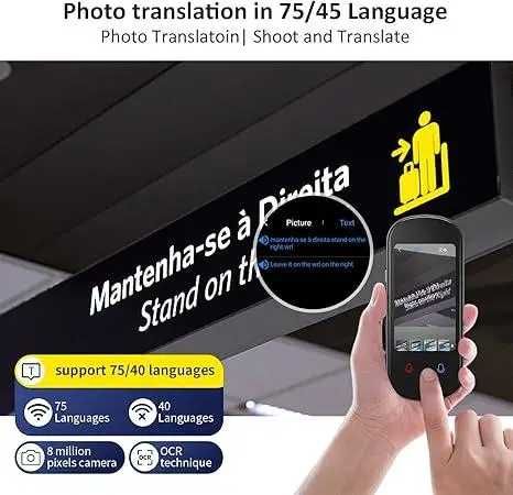 109 мов Голосовий перекладач VORMOR Z2 AI Translator з камерою і Wi-Fi