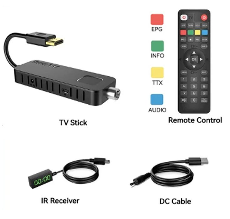 ТБ-тюнер UBISHENG U3mini DVB-T2 DVB-C Dolby Audio H.265/HEVC Чорний