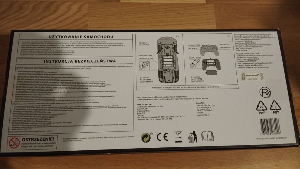 auto na sterowanie mcLaren