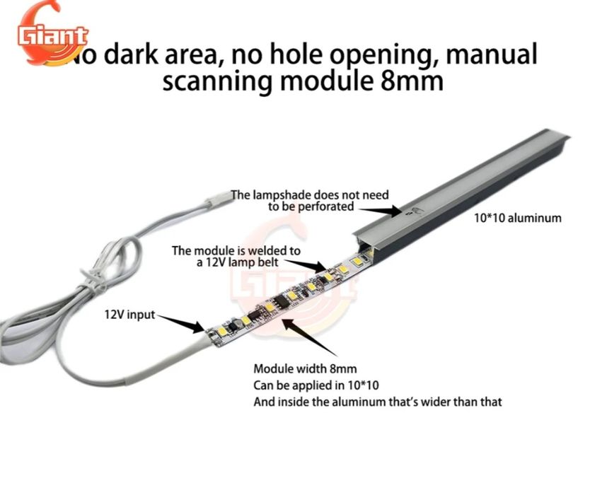 Сенсорный выключатель 220v 12v кнопка с подсветкой