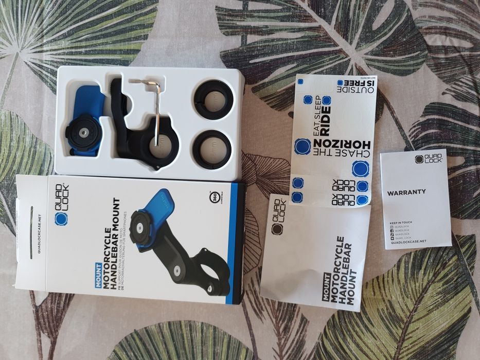 Kit Quad Lock Novo - Suporte para telemóvel e atenuador de vibração