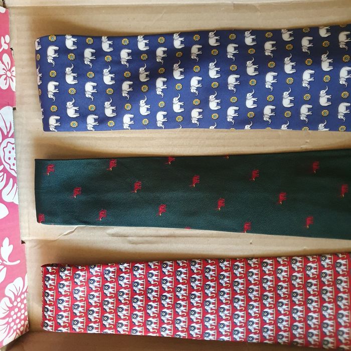 Zestaw krawatów słoniki jedwab(k-8)