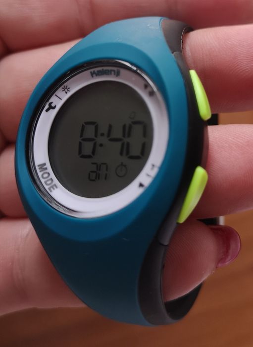 Relógio cronómetro de corrida Kalenji W200 S preto e azul
