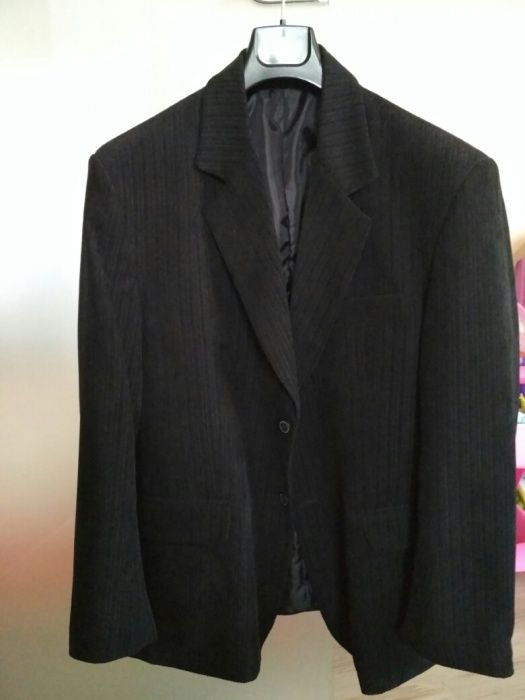 Sztruksowa czarna marynarka na postawnego Pana 180/185