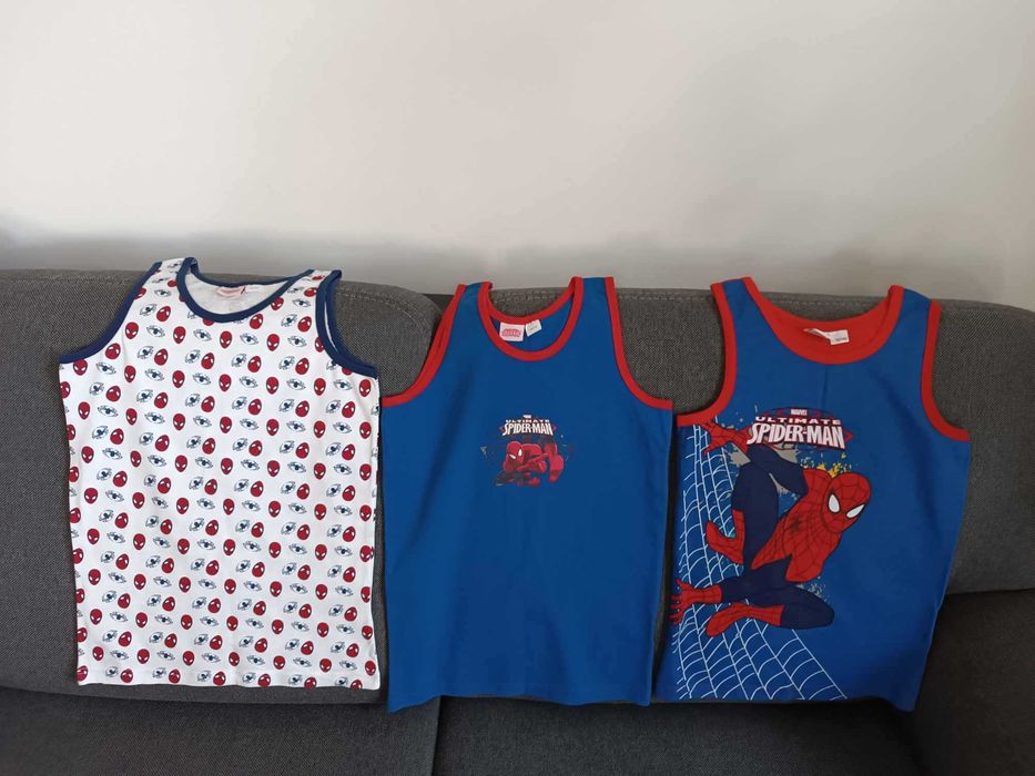 Podkoszulki chłopięce 3 sztuki Spiderman 134/140
