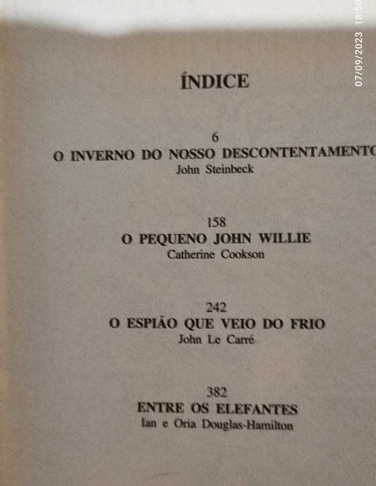 Coleção Ex Liibris, (4 autores) Steinbeck/Cookson/LeCarre/Hamiton
