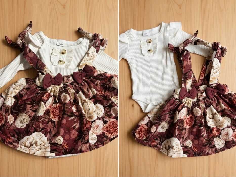 Zestaw body i sukienka 0-3 m