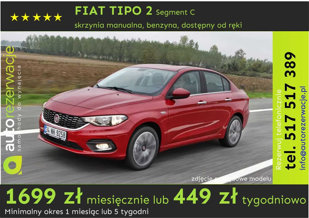 Wynajem wypożyczenie samochodów/aut za 1299 za 30 dni lub 339 co 7 dni