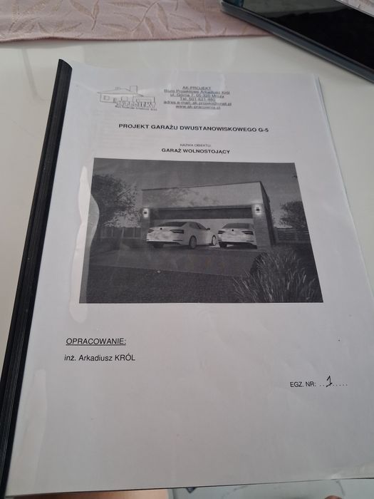 Projekt garażu dwustanowiskowego G-5.