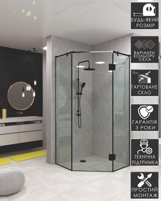 Душові двері. Перегородки в душову.