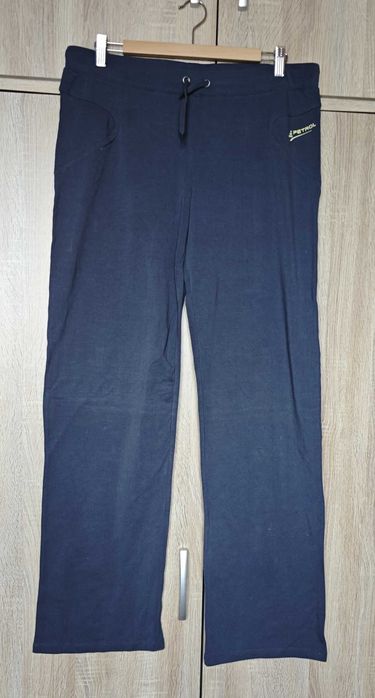 Petrol granatowe spodnie proste dresy nowe L/XL